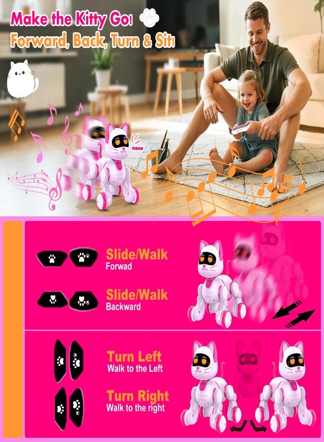 Nicmore Robot Cat Interactive Toys for Girls: Remote Control Pet for Kids Age 4-6 Gifts for 3 4 5 6 7 8 Year Old Gilrs RC Toys with Touch Sensing Gestures Christmas Birthday Gift Ideas - Image 3